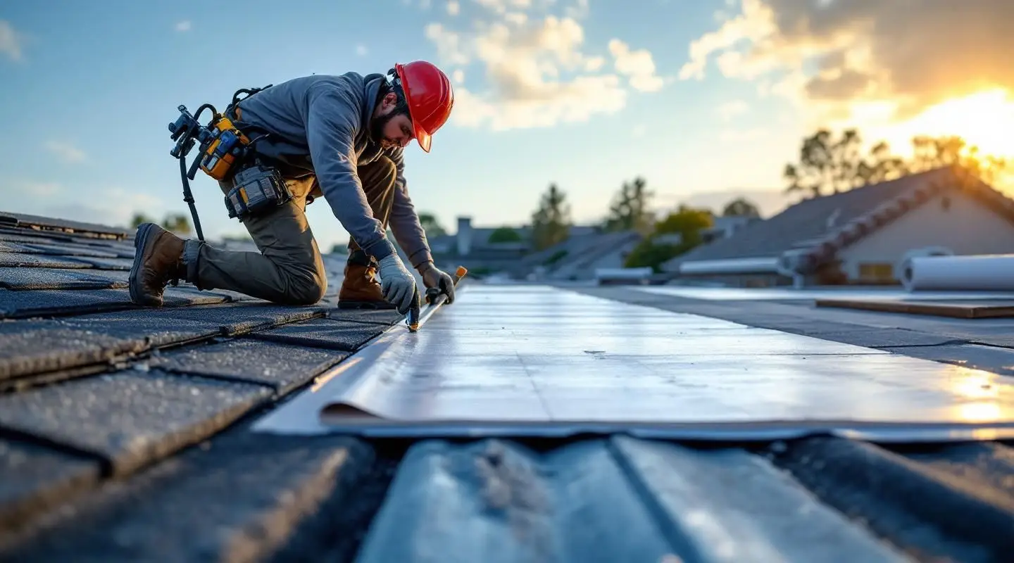 Professional roofers laying high-quality asphalt shingles on a family home in West Jordan, Utah.