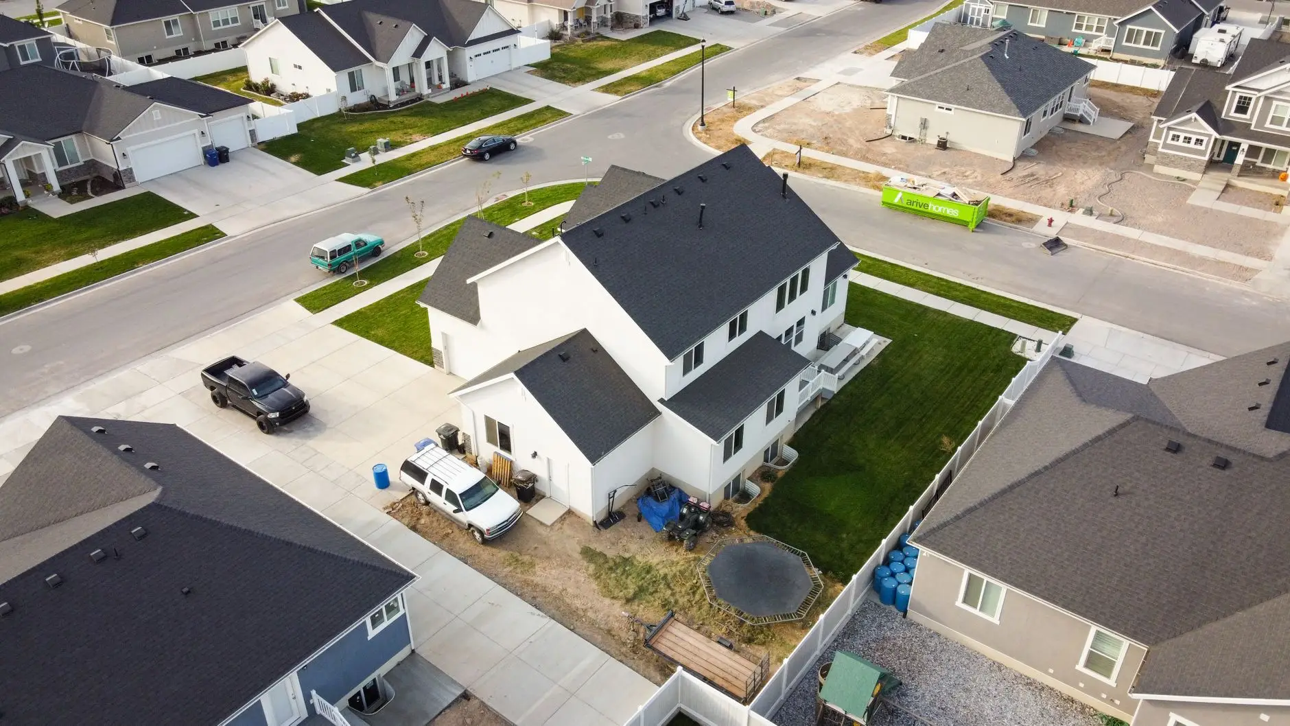 A close-up of high-quality architectural shingles installed on a West Valley City home, showing clean lines and proper ventilation
